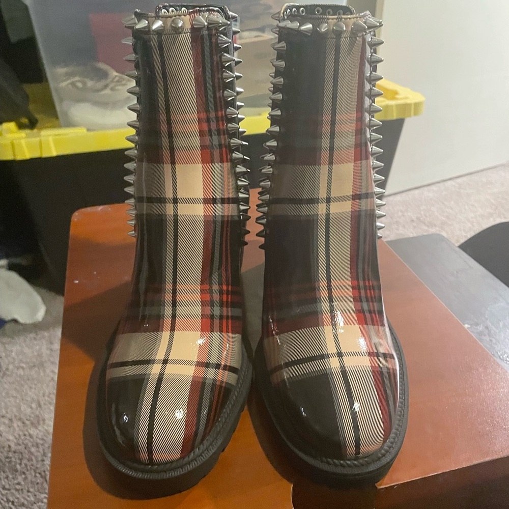 JESSICA SIMPSON BOOTS DEMMIE BOOTIE IN ACADEMY PLAID